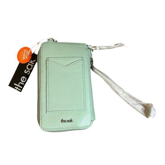 The Sak Silverlake Aqua Leather Smartphone Crossbody Bag Purse Wristlet NWT - Picture 6 of 8